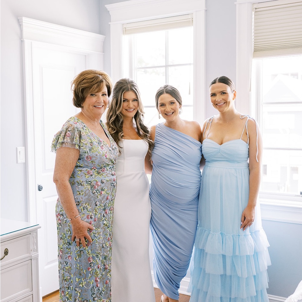 Endlessly Darling Light Blue Mesh Tiered Tie Strap Maxi Dress